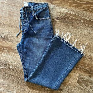 Reformation Mid-Rise Lace-Up Flare Jeans - 26